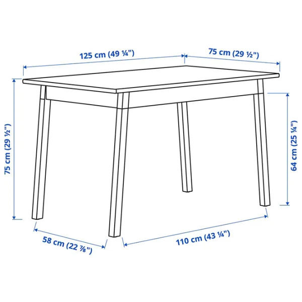 Set masă și scaune Ikea Pinntorp/Katorp Dreptunghiulară / Lemn / Light Brown photo 9